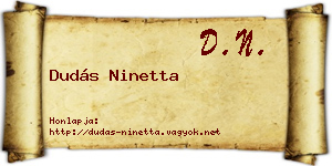 Dudás Ninetta névjegykártya